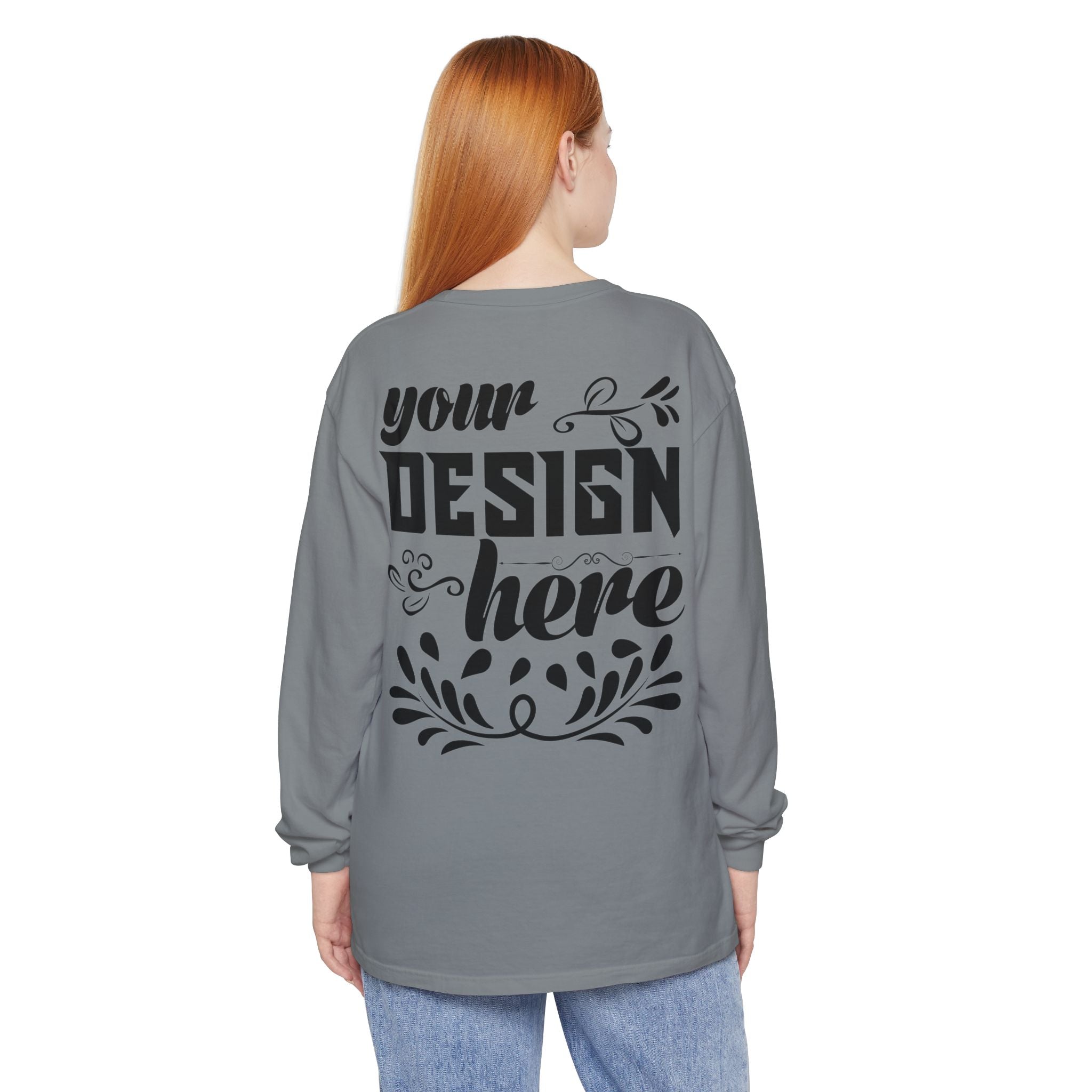 Customizable Comfort Colors 6014 Unisex Garment Dyed Long Sleeve T Shirt