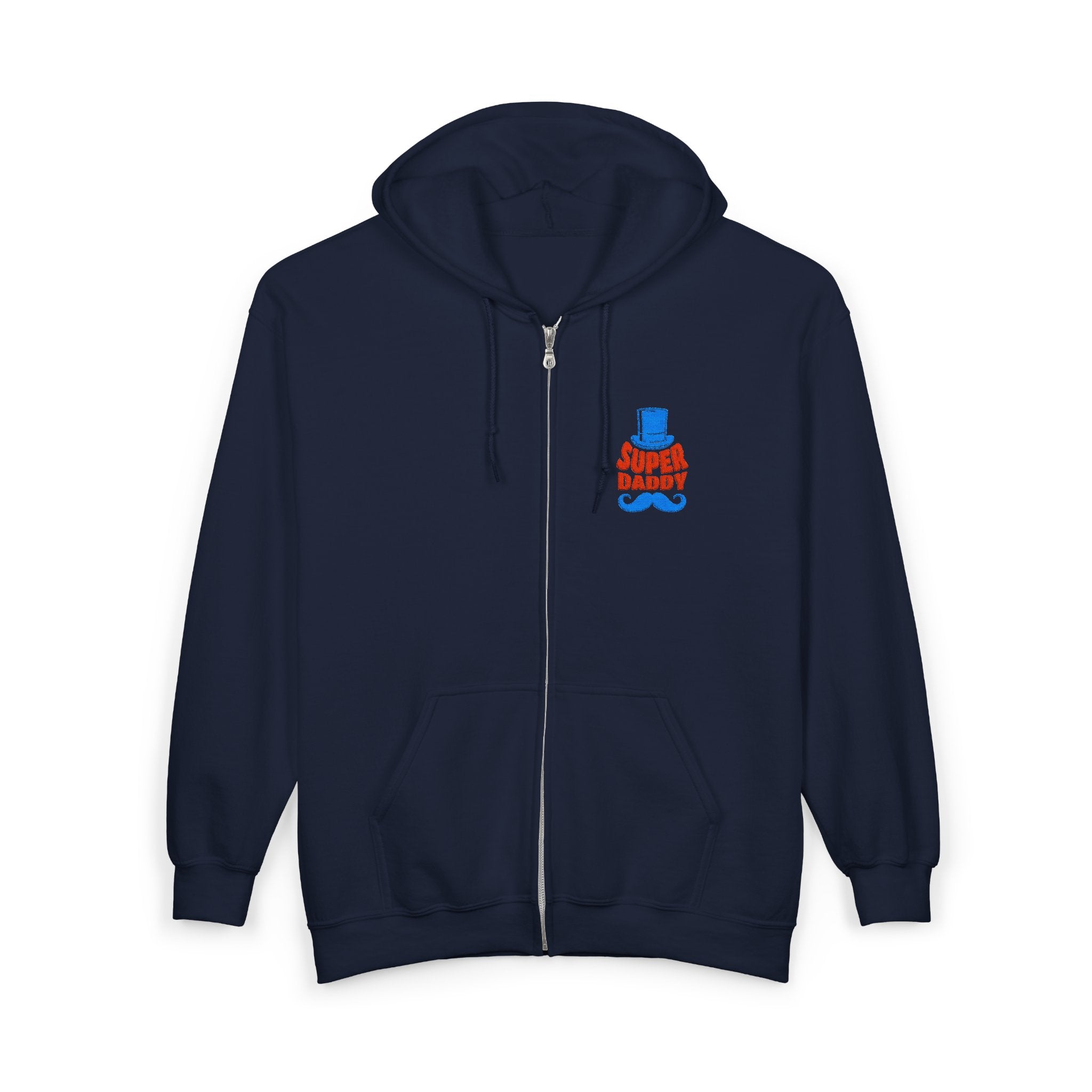 Gildan 18600 Unisex Full Zip Hoodie | Super Daddy Embroidery