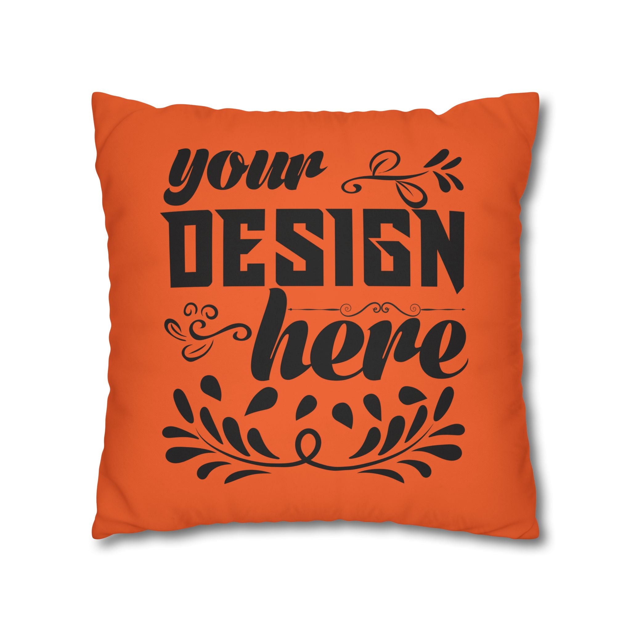 Customizable Square Poly Canvas Pillowcase with Concealed Zipper Closure