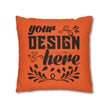 Customizable Square Poly Canvas Pillowcase with Concealed Zipper Closure