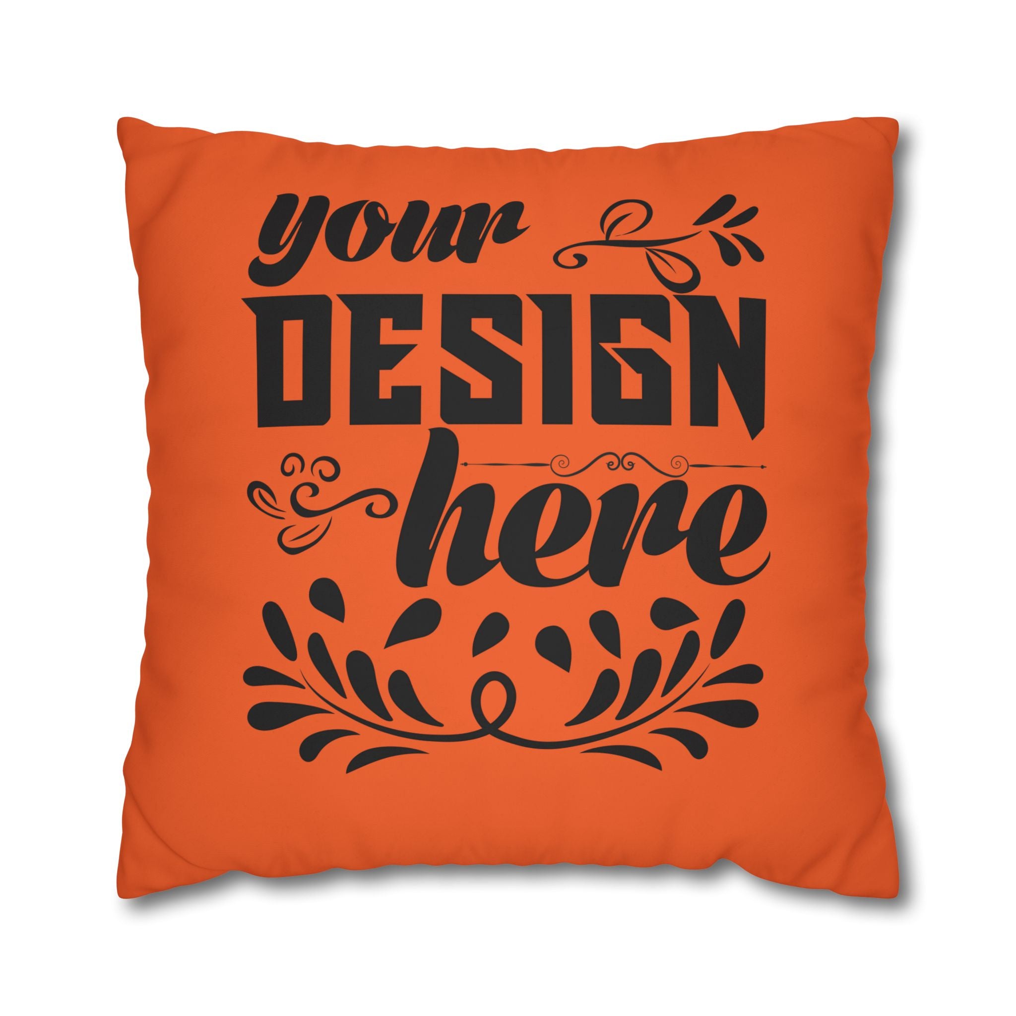 Customizable Square Poly Canvas Pillowcase with Concealed Zipper Closure