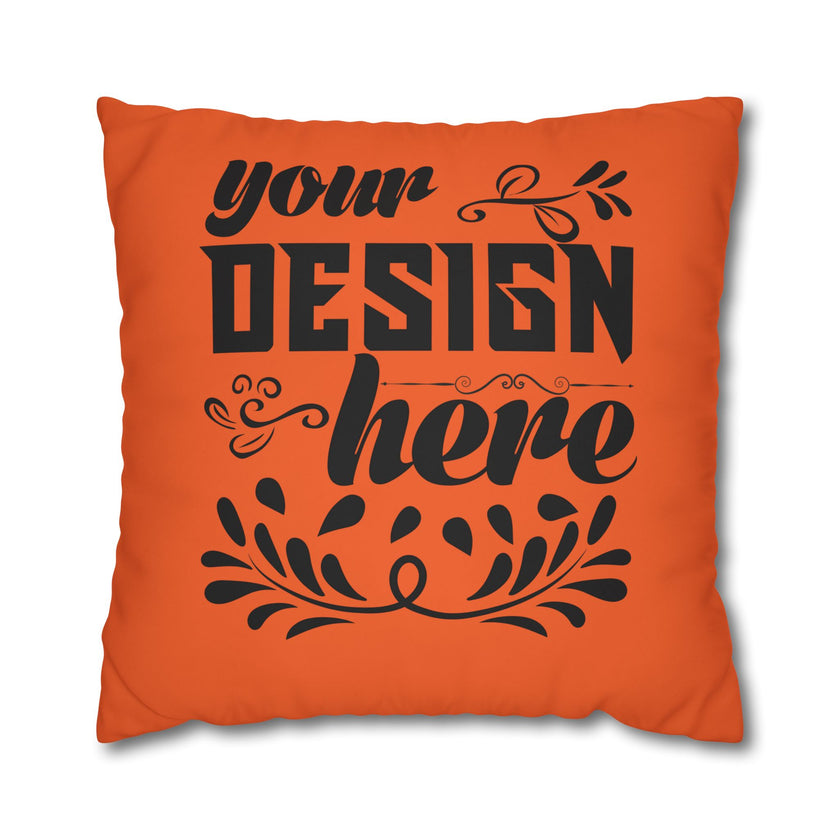 Customizable Square Poly Canvas Pillowcase with Concealed Zipper Closure