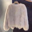 Nameria Faux Fur Cropped Coat Relaxed Fit Round Neck