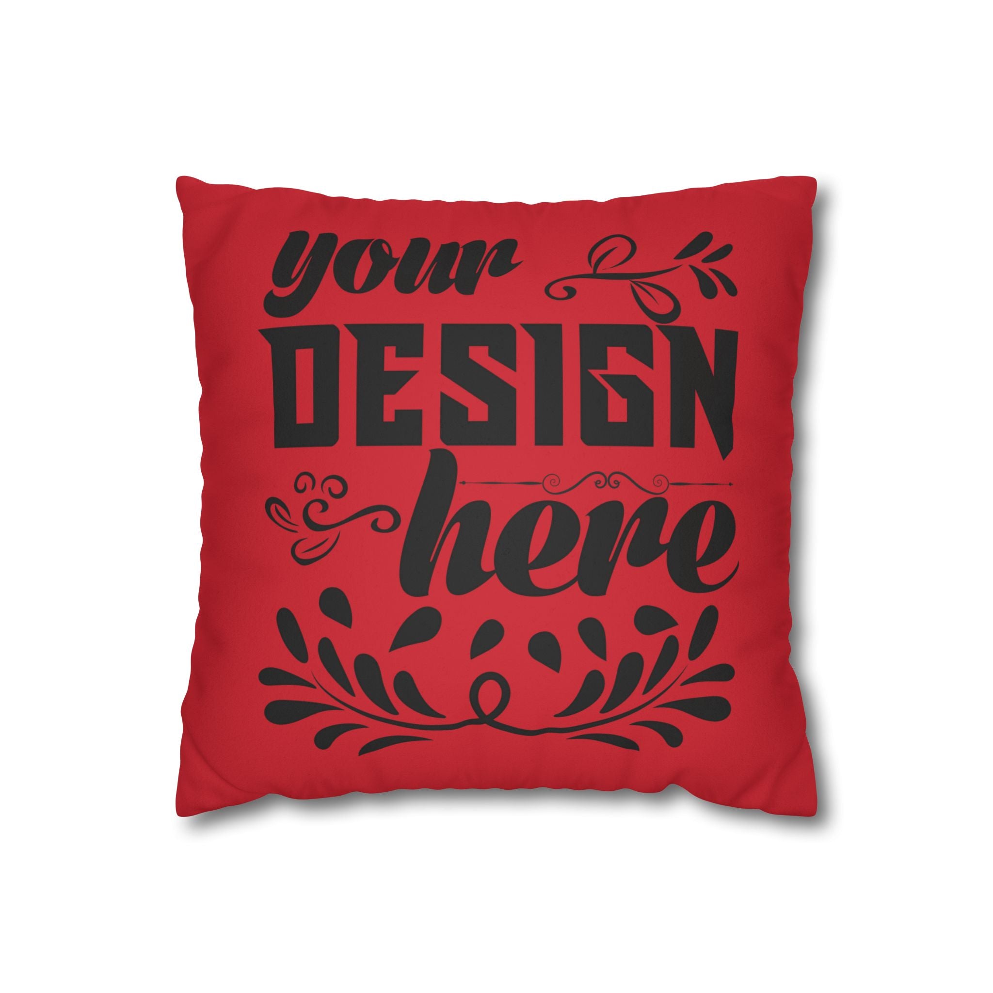 Customizable Faux Suede Square Pillowcase with Concealed Zipper Closure