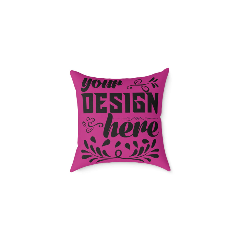 Customizable Square Poly Canvas Pillow with Insert Double-Sided Print