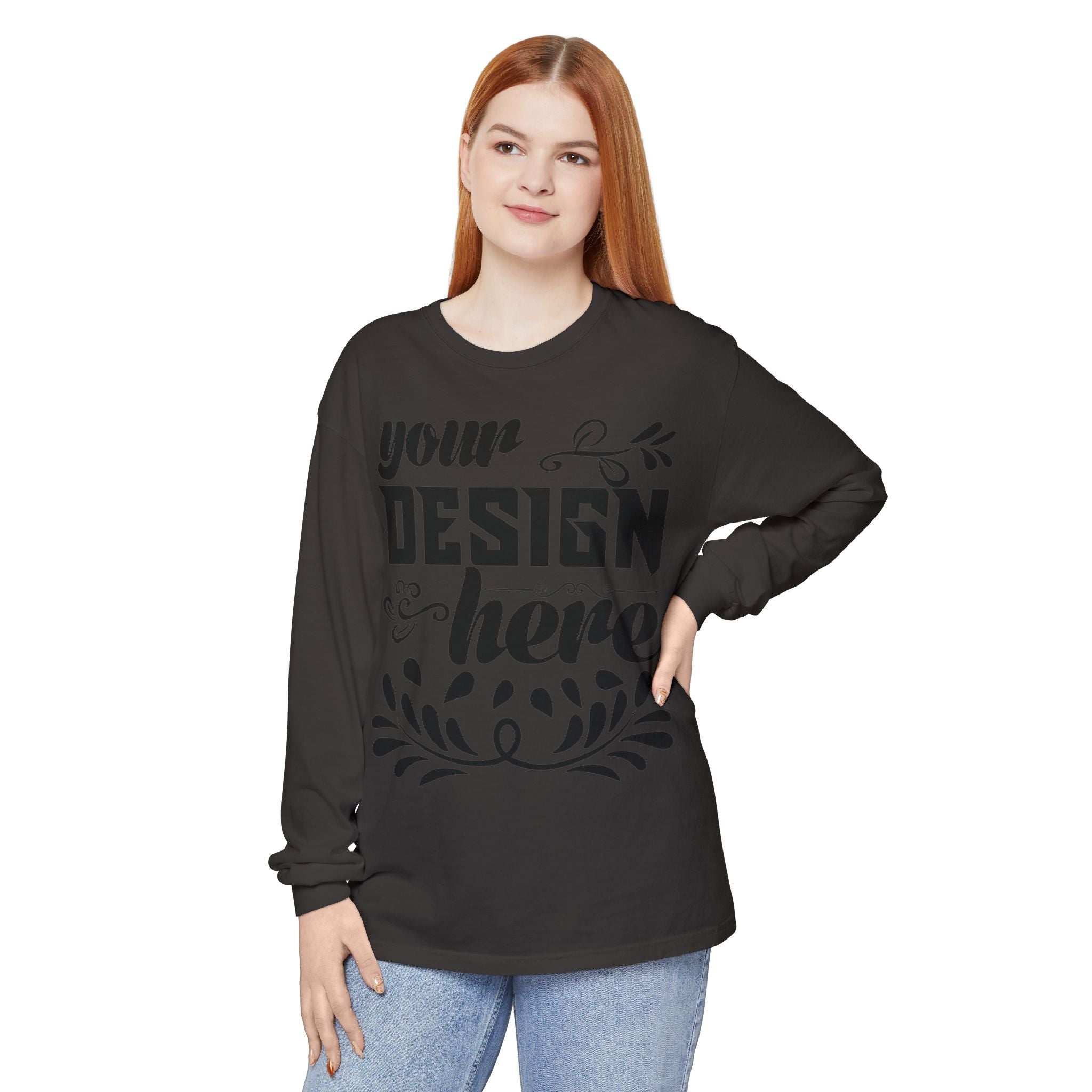 Customizable Comfort Colors 6014 Unisex Garment Dyed Long Sleeve T Shirt