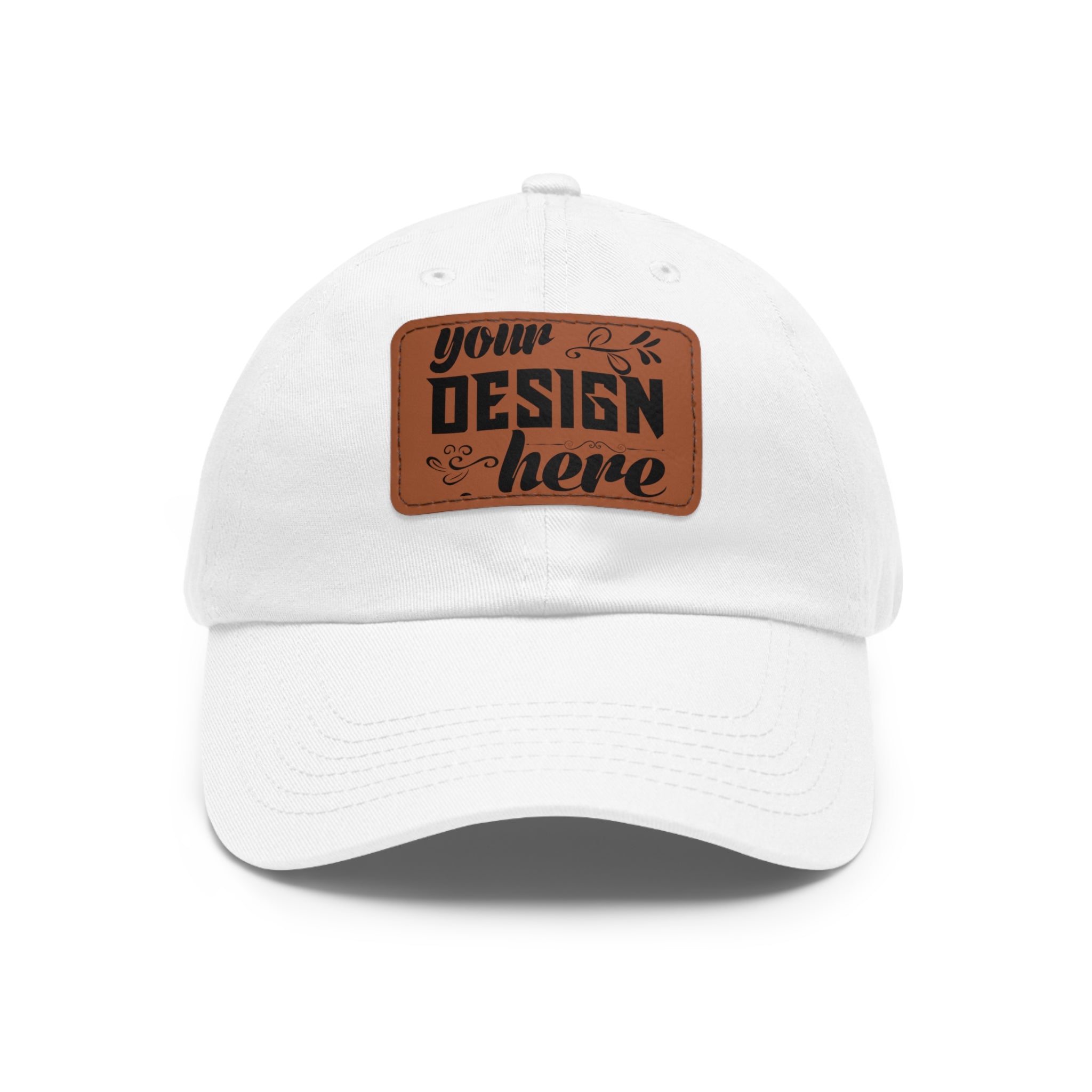 Customizable ValuCap VC300A Dad Hat with Faux Leather Patch Rectangle