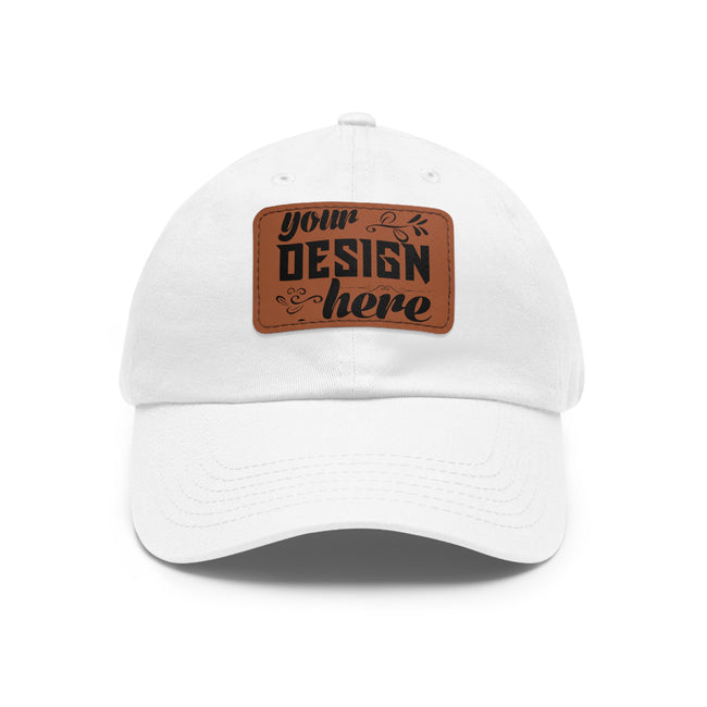Customizable ValuCap VC300A Dad Hat with Faux Leather Patch Rectangle