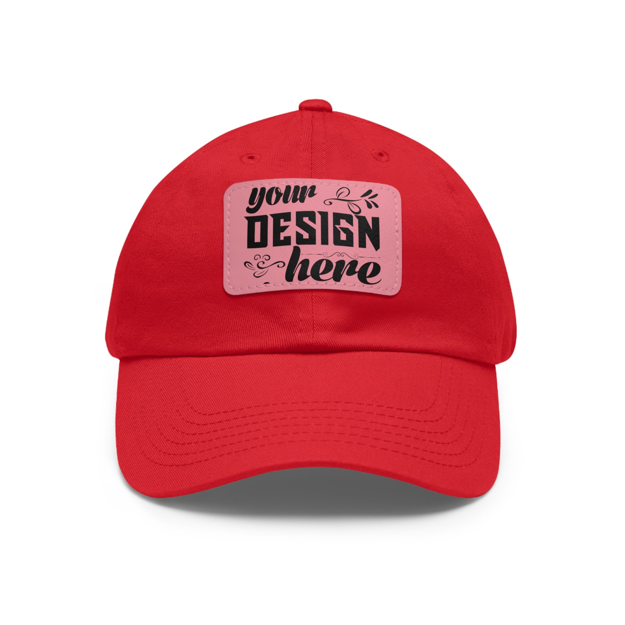 Customizable ValuCap VC300A Dad Hat with Faux Leather Patch Rectangle