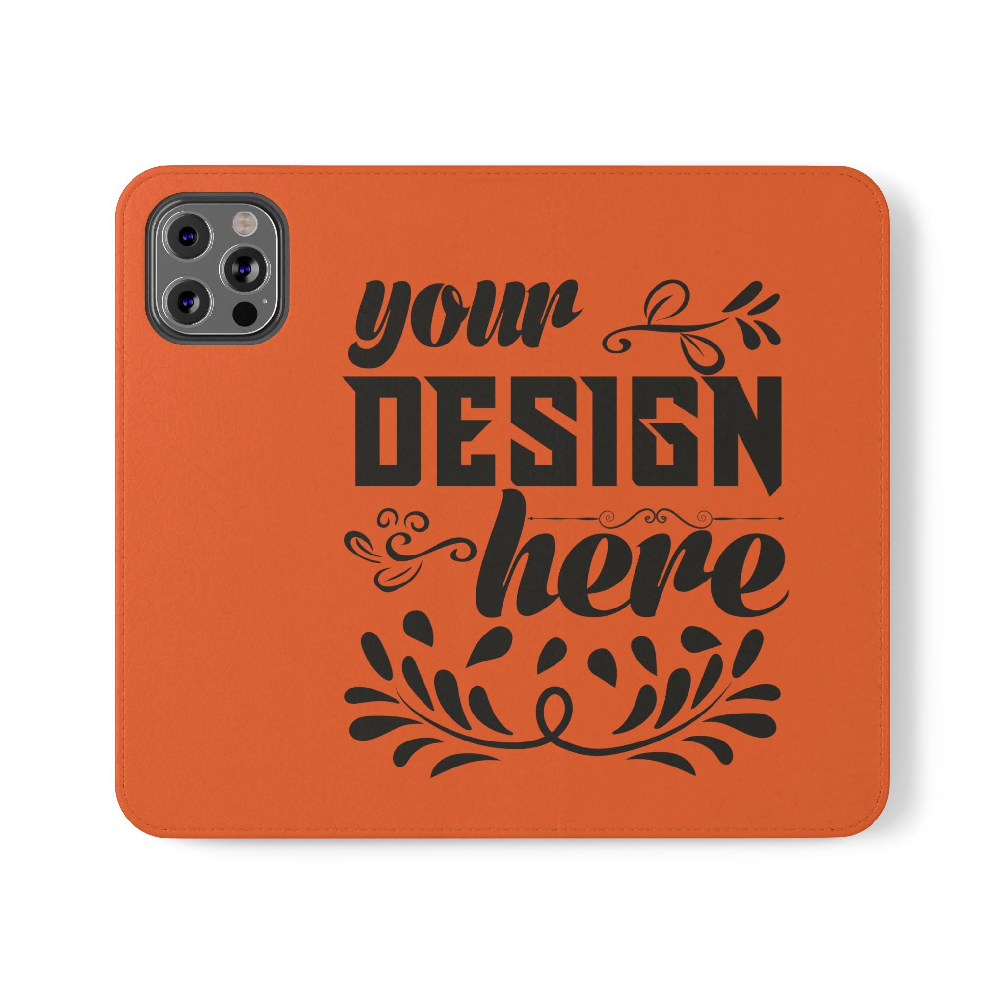 Customizable Flip Folio Phone Case With Card Slots Stand And Elastic Strap