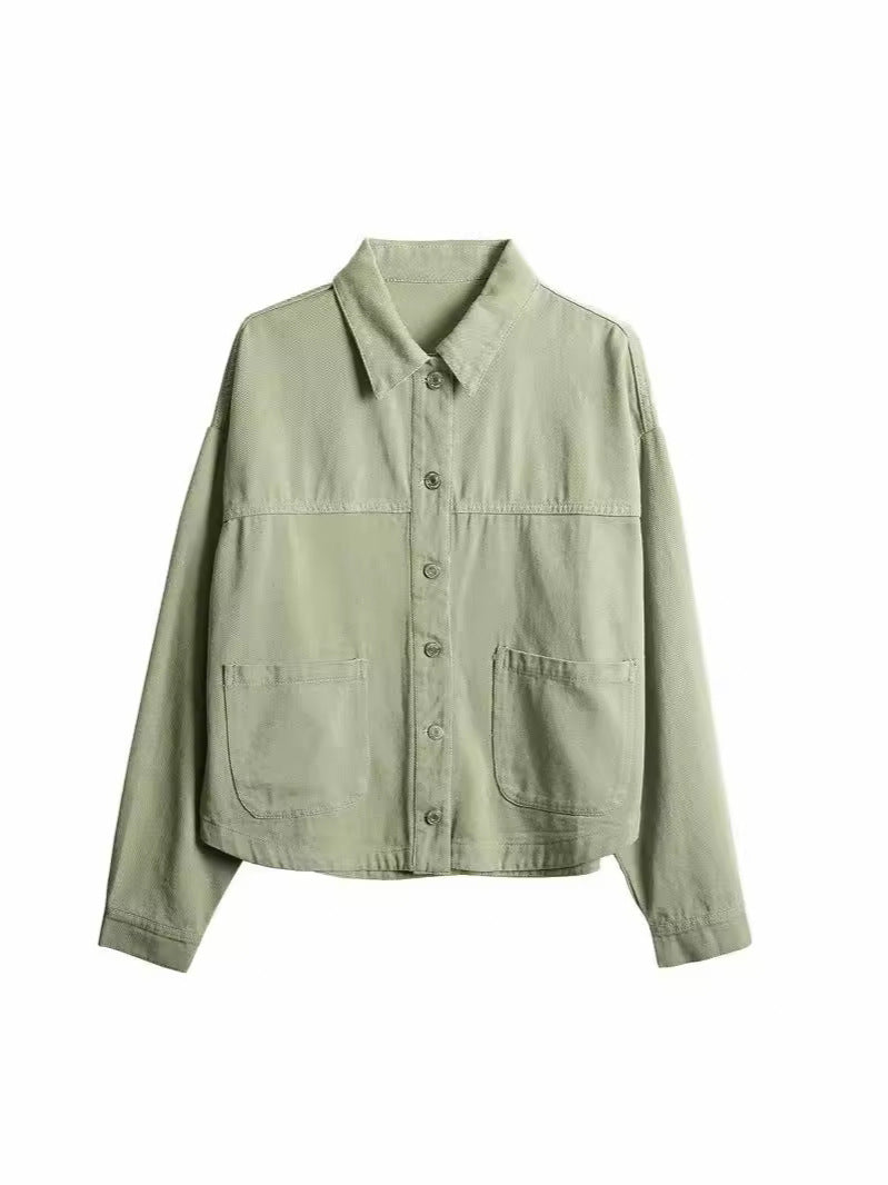 Nameria Womens Denim Collar Shirt
