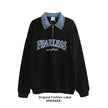 Nameria Unisex Oversize Denim Lapel Polo Sweatshirt