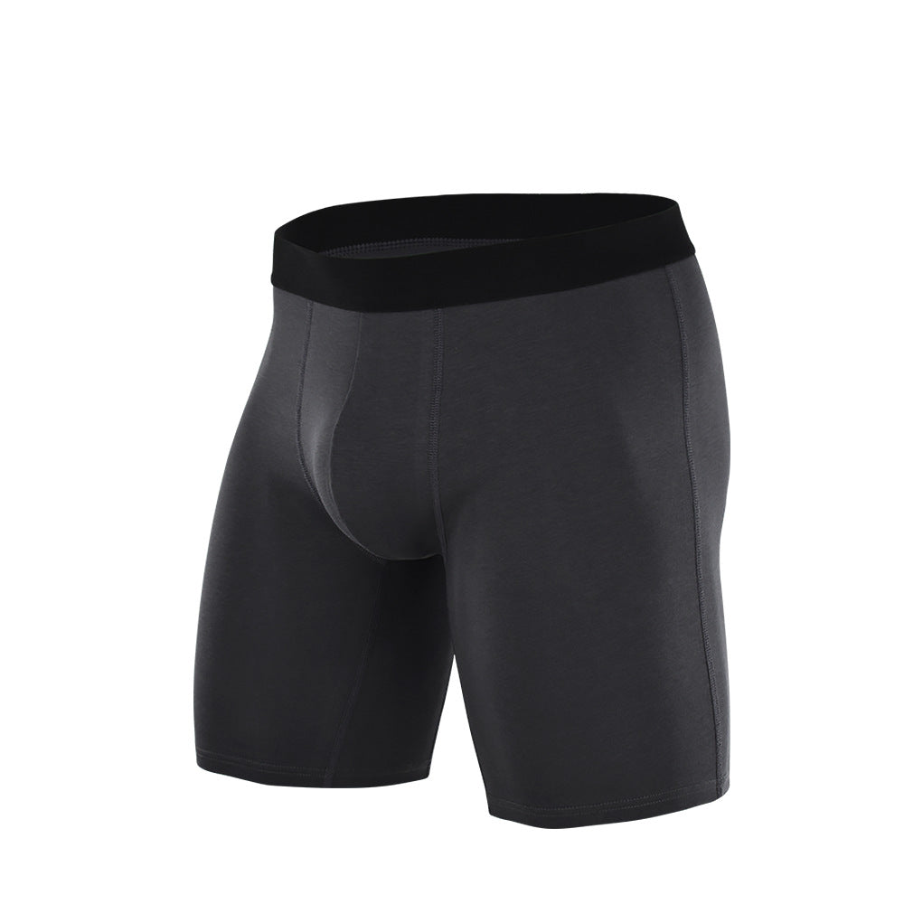 Nameria Men's Mid Waist Rib Cotton Boxer Briefs Solid Color