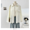 Nameria French Hollow Out Crochet Polo Lapel Long Sleeve Shirt