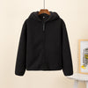 Nameria Faux Shearling Fleece Hooded Zip Jacket