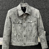 Nameria Men's Retro Tie-Dye Short Jacket with Lapel Collar