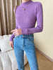 Nameria High Neck Rib Knit Top Slim Fit Base Layer