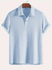 Nameria Men's Lapel Rhombic Knit Short Sleeve Polo