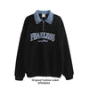 Nameria Unisex Oversize Denim Lapel Polo Sweatshirt