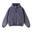 Nameria Unisex Retro Fleece Lined Hooded Zip Sweatshirt