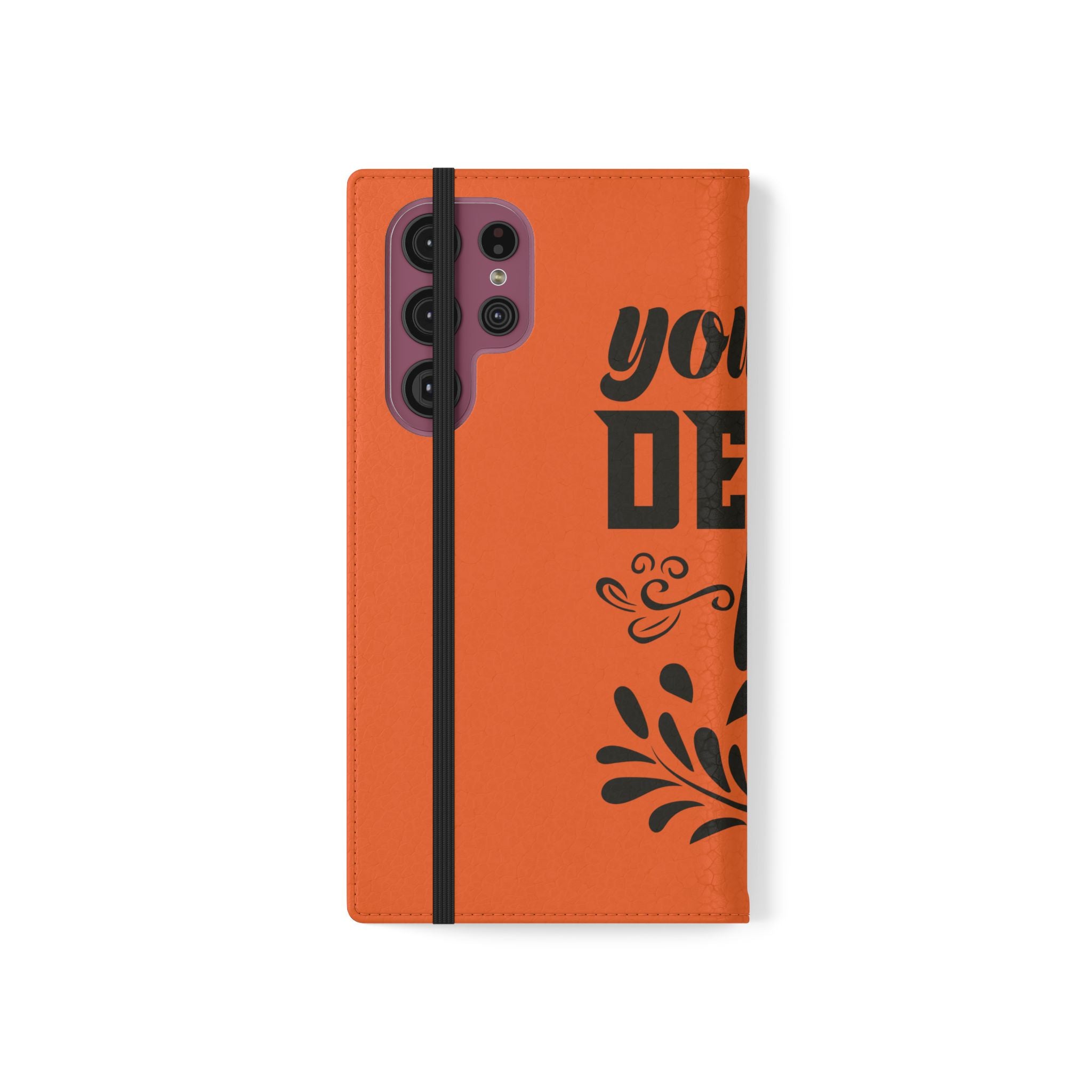 Customizable Flip Folio Phone Case With Card Slots Stand And Elastic Strap