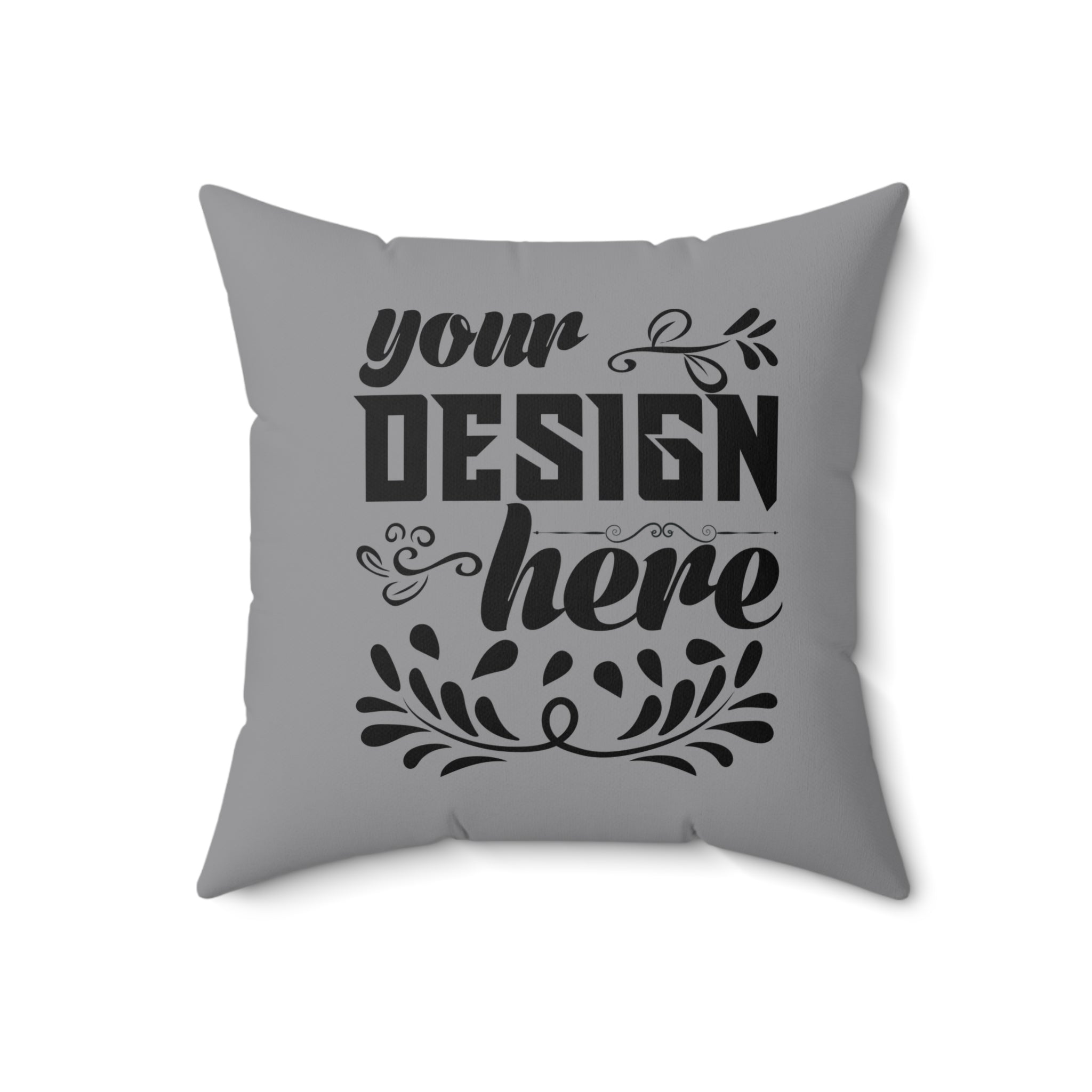 Customizable Spun Polyester Square Pillow with Double Sided Print and Zipper