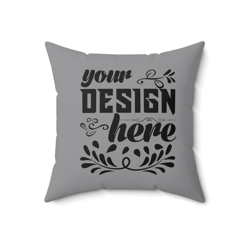 Customizable Spun Polyester Square Pillow with Double Sided Print and Zipper