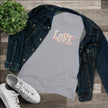 Next Level 6710 Womens Triblend Tee Love Faux Yarn Hearts Graphic Print