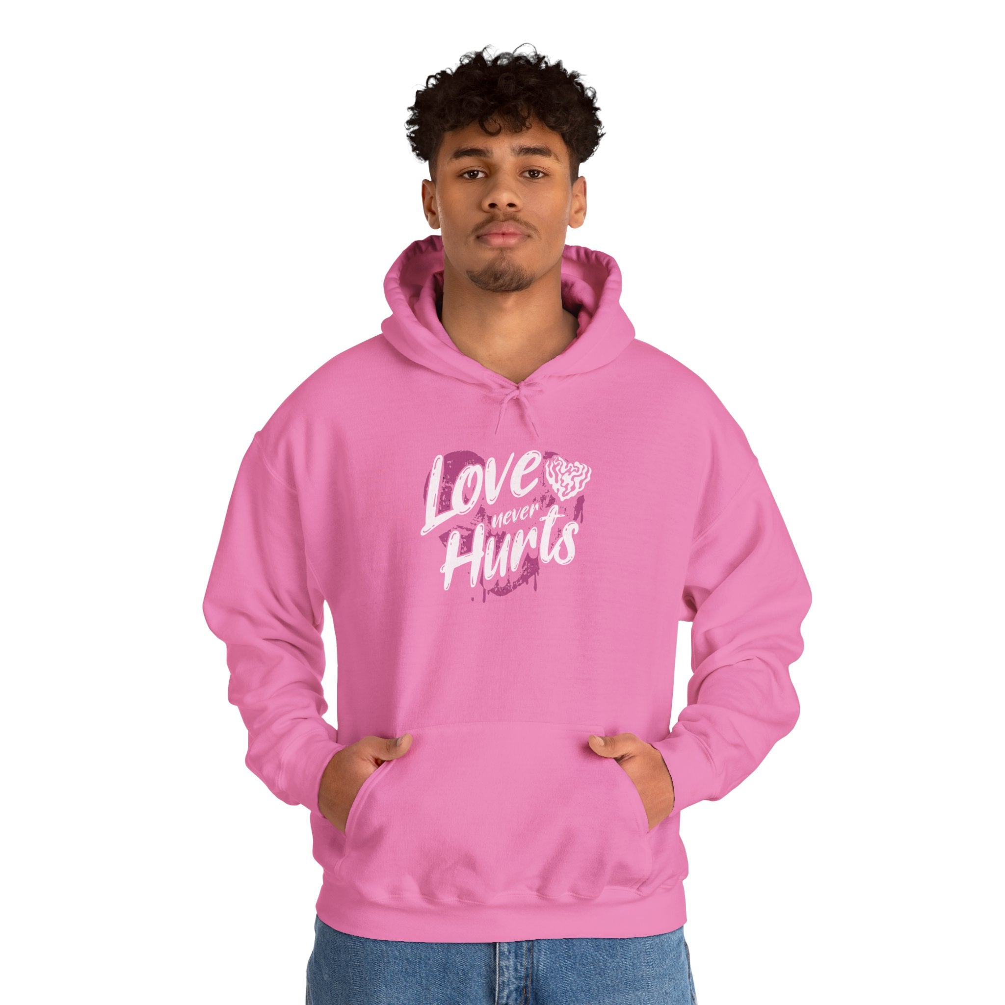Gildan 18500 Unisex  Hooded Sweatshirt | Love Never Hurts Graphic Print