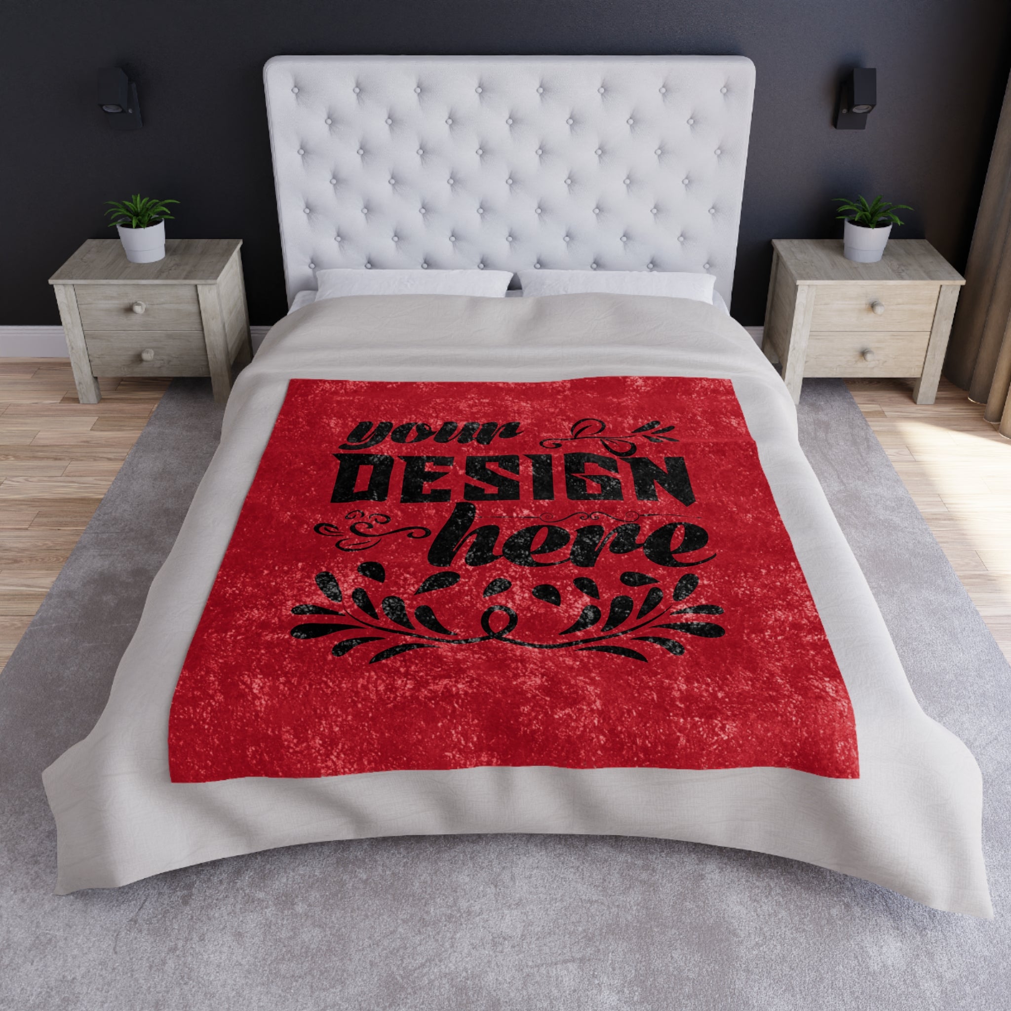 Customizable Crushed Velvet Throw Blanket 50x60 Shiny One Sided Print