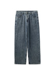 Nameria Washed Denim Loose Straight Long Pants Mid-rise