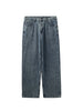 Nameria Washed Denim Loose Straight Long Pants Mid-rise