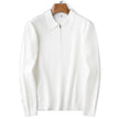 Nameria Half Zip Lapel Collar Waffle Knit Polo Long Sleeve