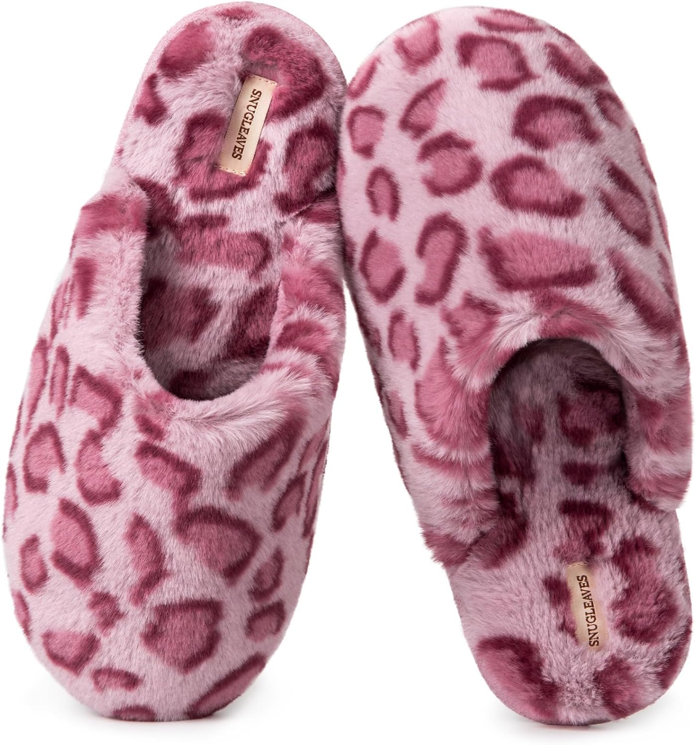 Women’s Plush Faux Fur Memory Foam Scuff Slippers – Cozy Indoor Slip-On House Shoes