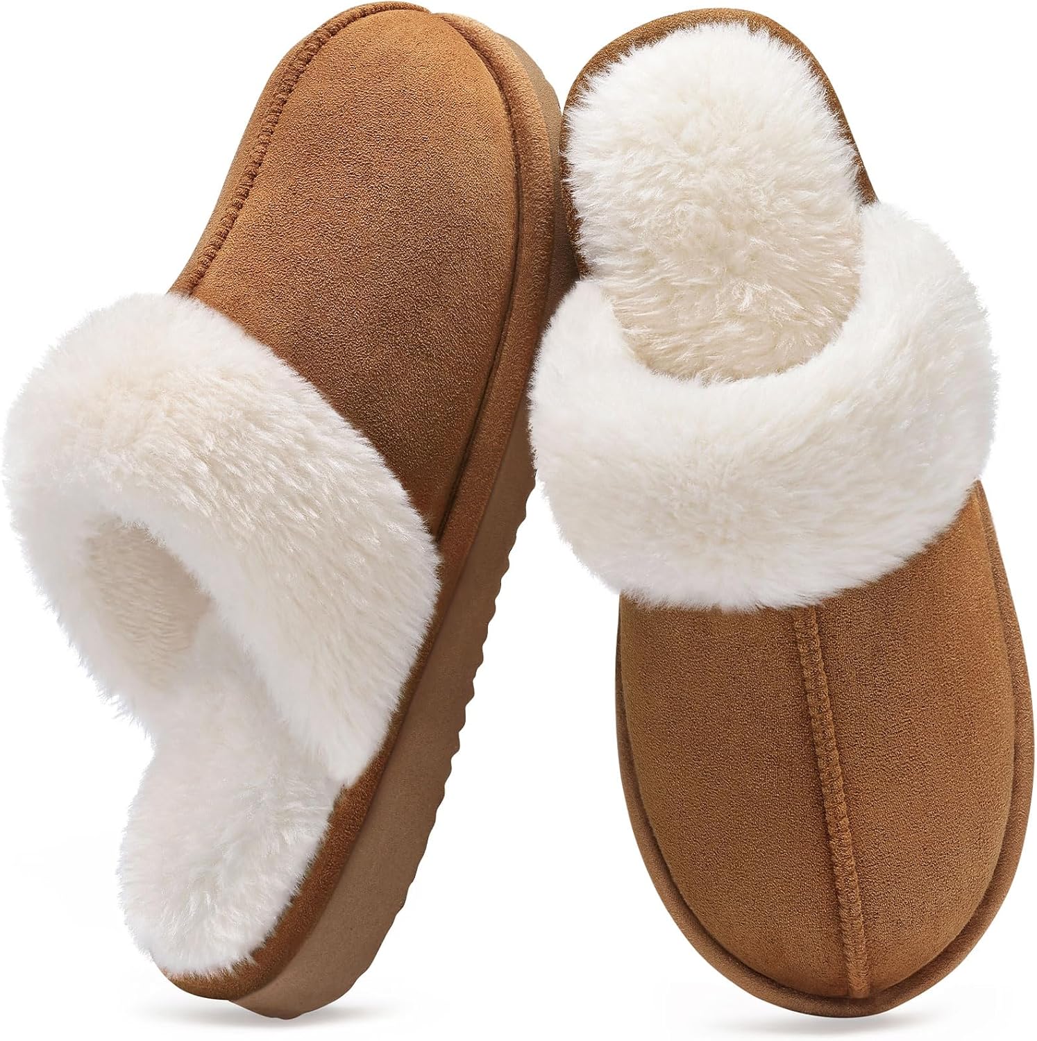 Women’s Cozy Memory Foam Winter House Slippers – Plush Lined Indoor Outdoor Slip-On