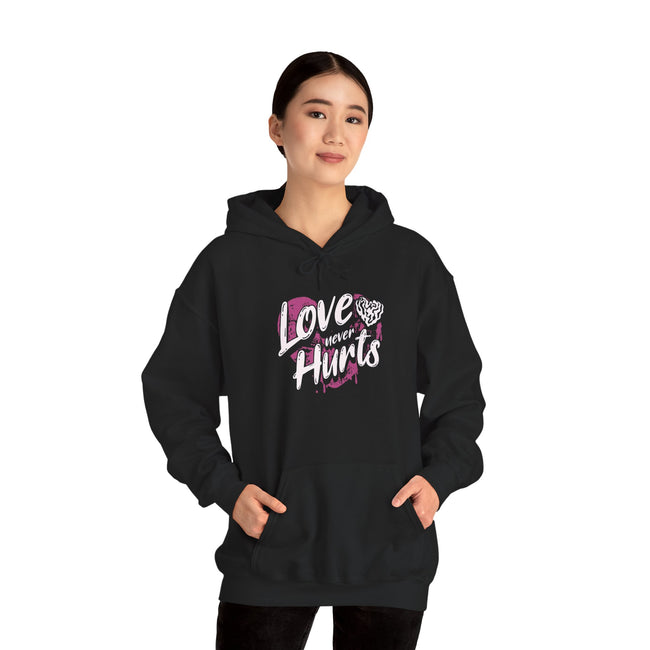 Gildan 18500 Unisex  Hooded Sweatshirt | Love Never Hurts Graphic Print