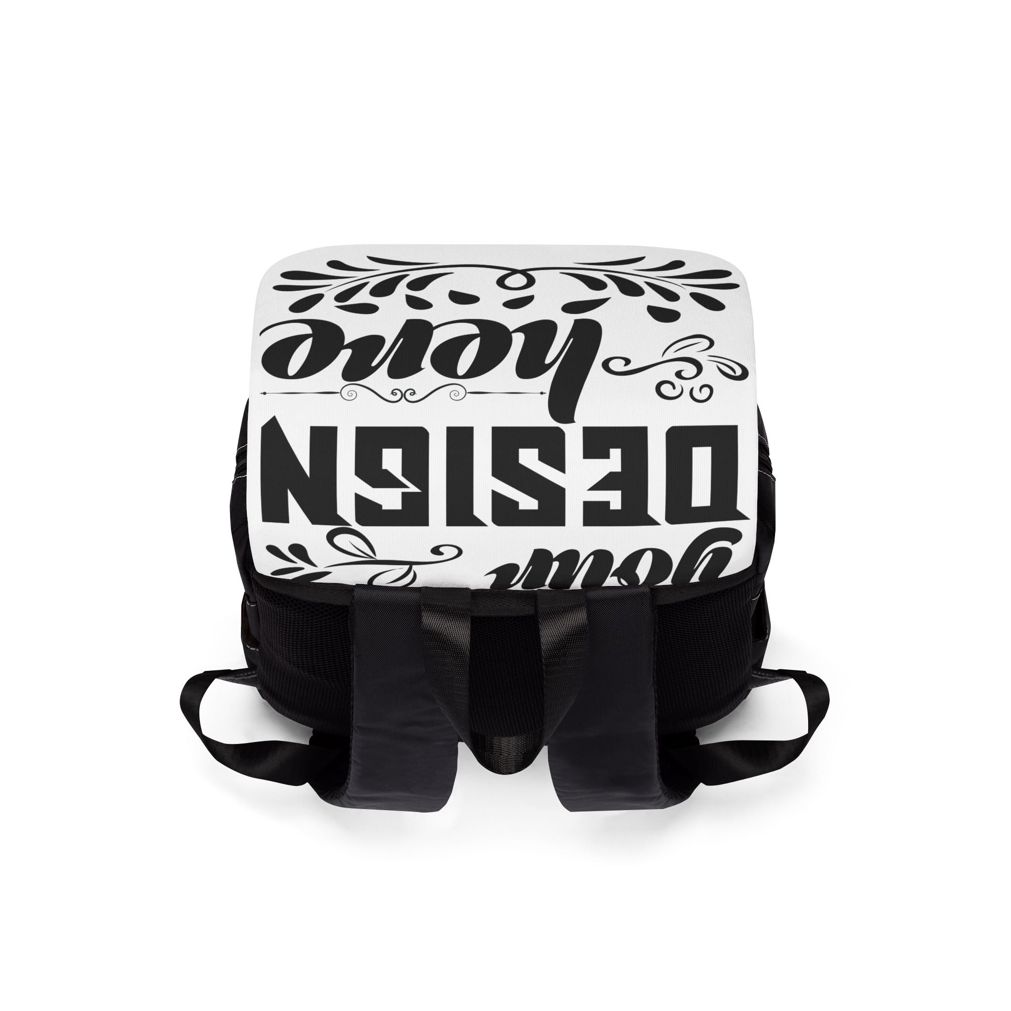 Customizable Unisex Casual Shoulder Backpack Oxford Canvas Flap With Straps