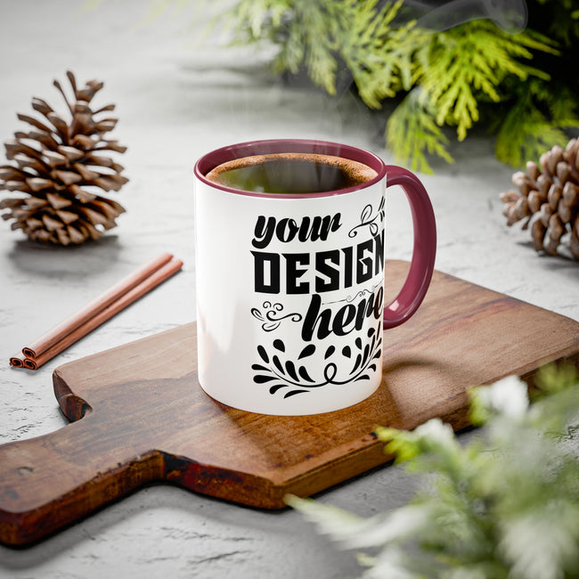 Customizable Glossy Ceramic Accent Mug 11oz and 15oz