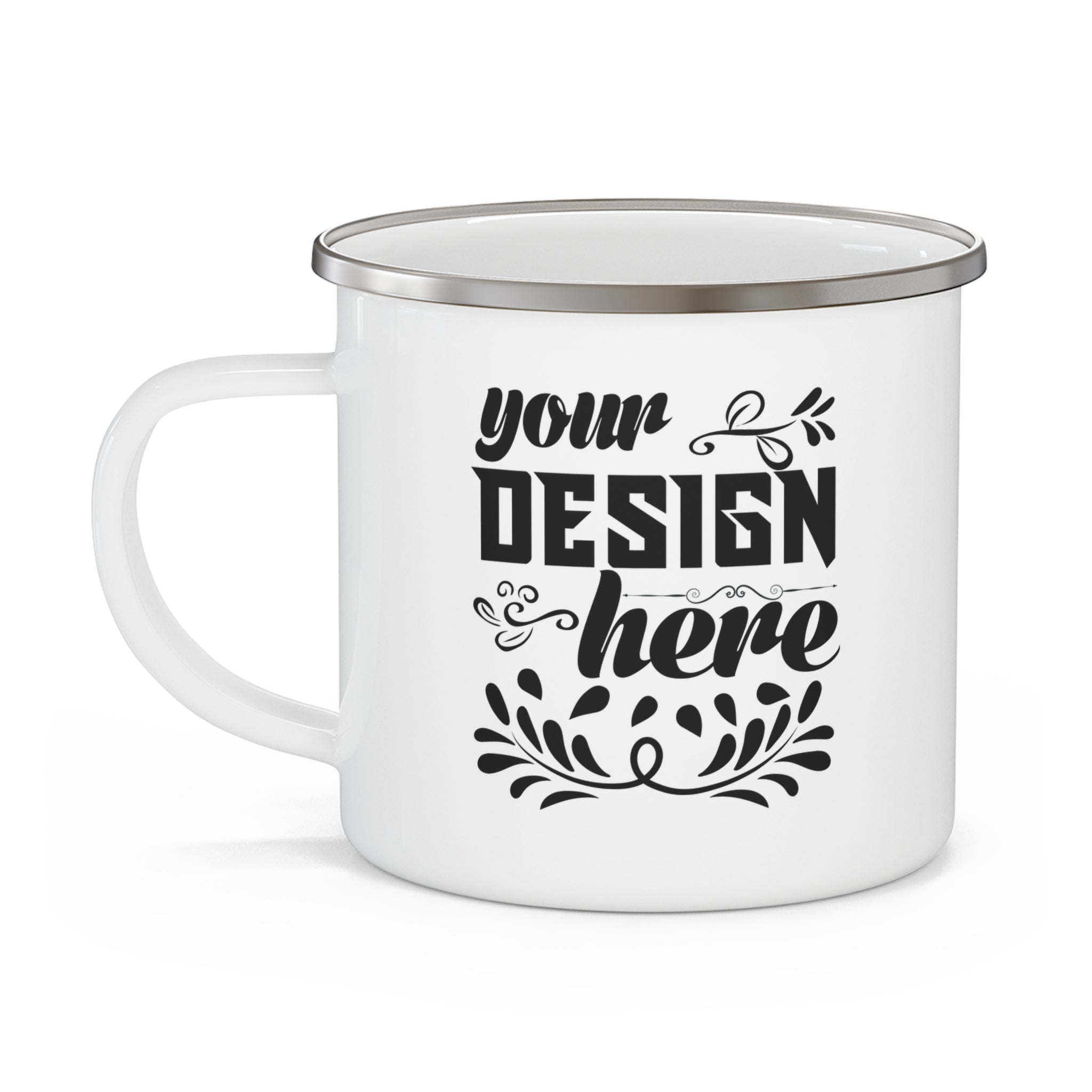 Customizable Enamel Camping Mug 12oz Stainless Steel with Rounded Corners