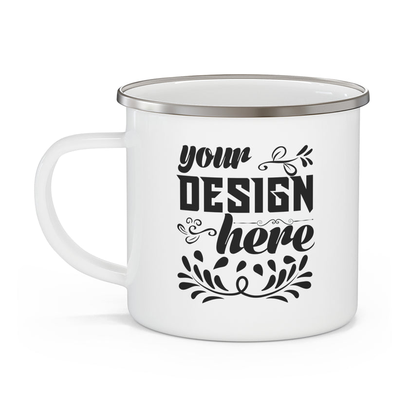 Customizable Enamel Camping Mug 12oz Stainless Steel with Rounded Corners