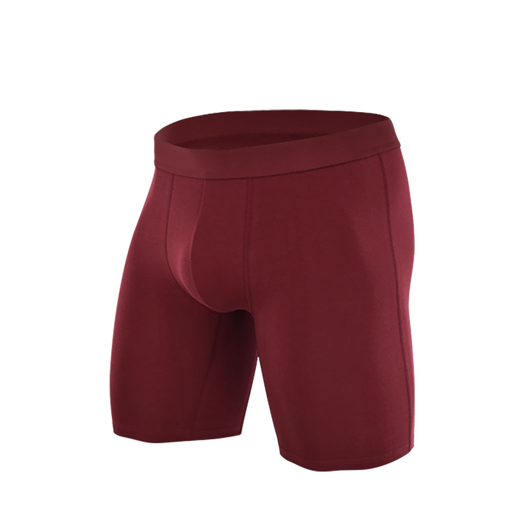 Nameria Men's Mid Waist Rib Cotton Boxer Briefs Solid Color