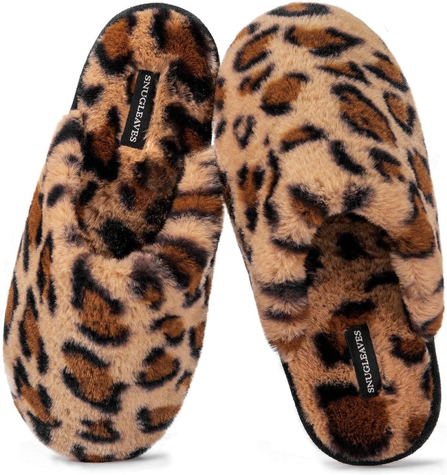Women’s Plush Faux Fur Memory Foam Scuff Slippers – Cozy Indoor Slip-On House Shoes