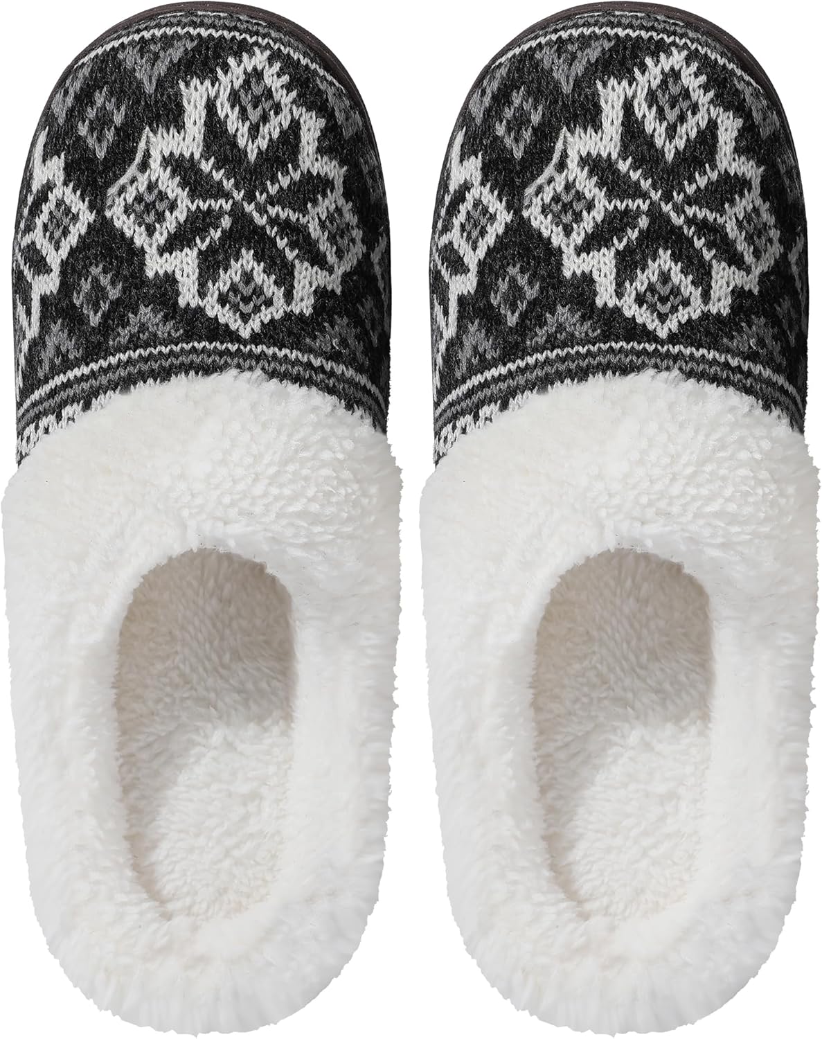 Women’s Memory Foam Plush Knit Slippers – Warm Cozy Indoor/Outdoor Comfort
