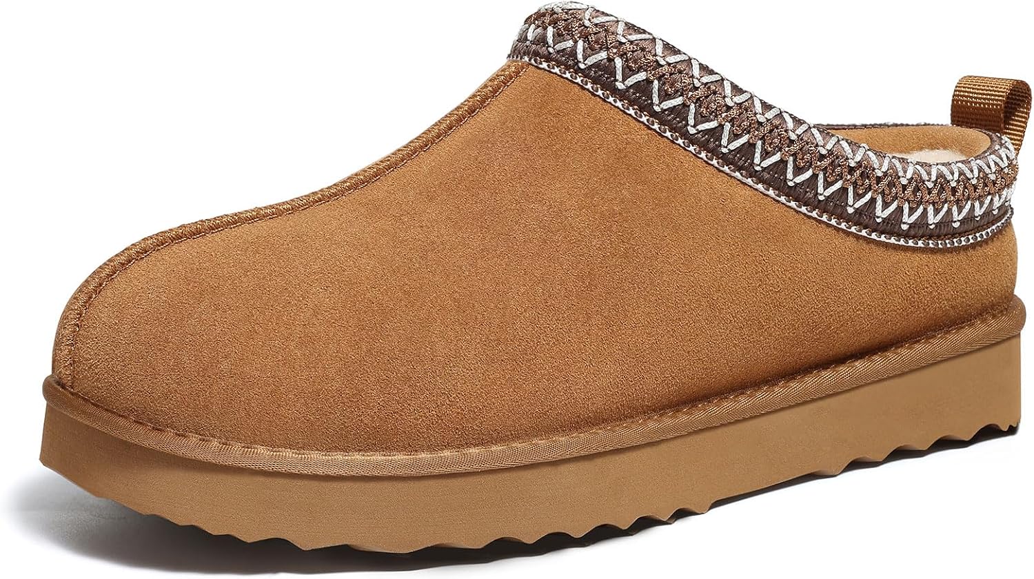 Women'S Fuzzy House Slippers Genuine Suede Fluffy Winter Slipper Cozy Furry Warm Shoes Indoor/Outdoor