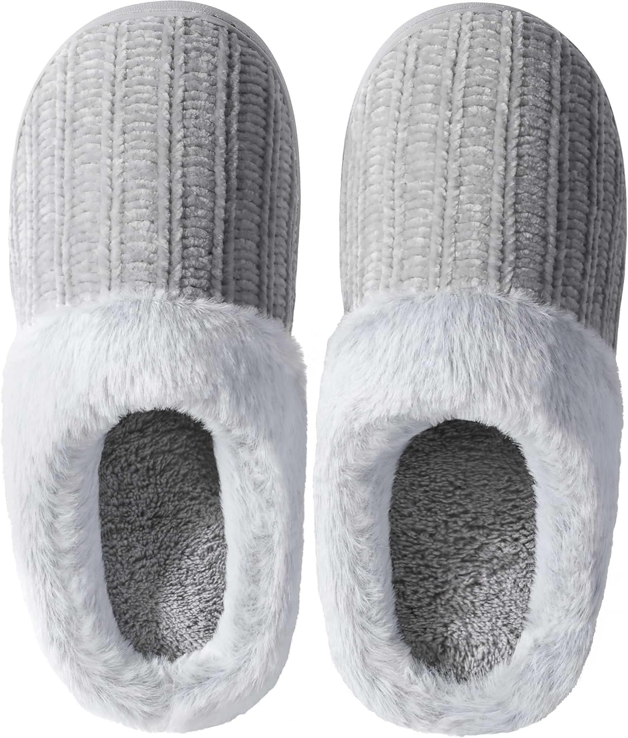 Women’s Memory Foam Plush Knit Slippers – Warm Cozy Indoor/Outdoor Comfort