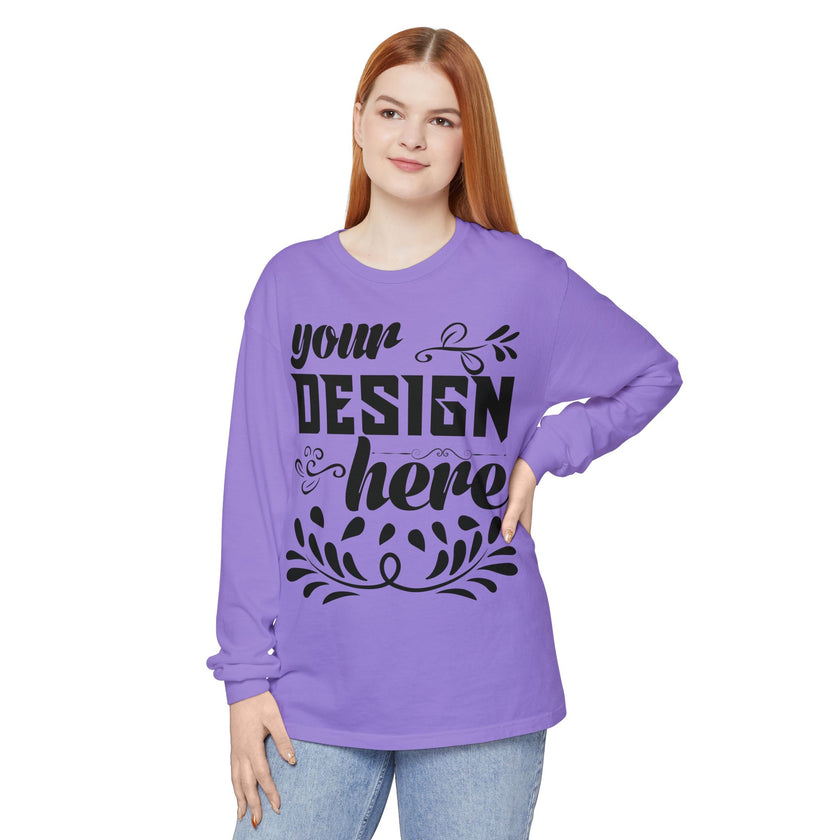 Customizable Comfort Colors 6014 Unisex Garment Dyed Long Sleeve T Shirt