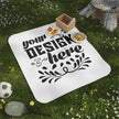 Customizable Soft One-Sided Print Picnic Blanket with Carrying Strap