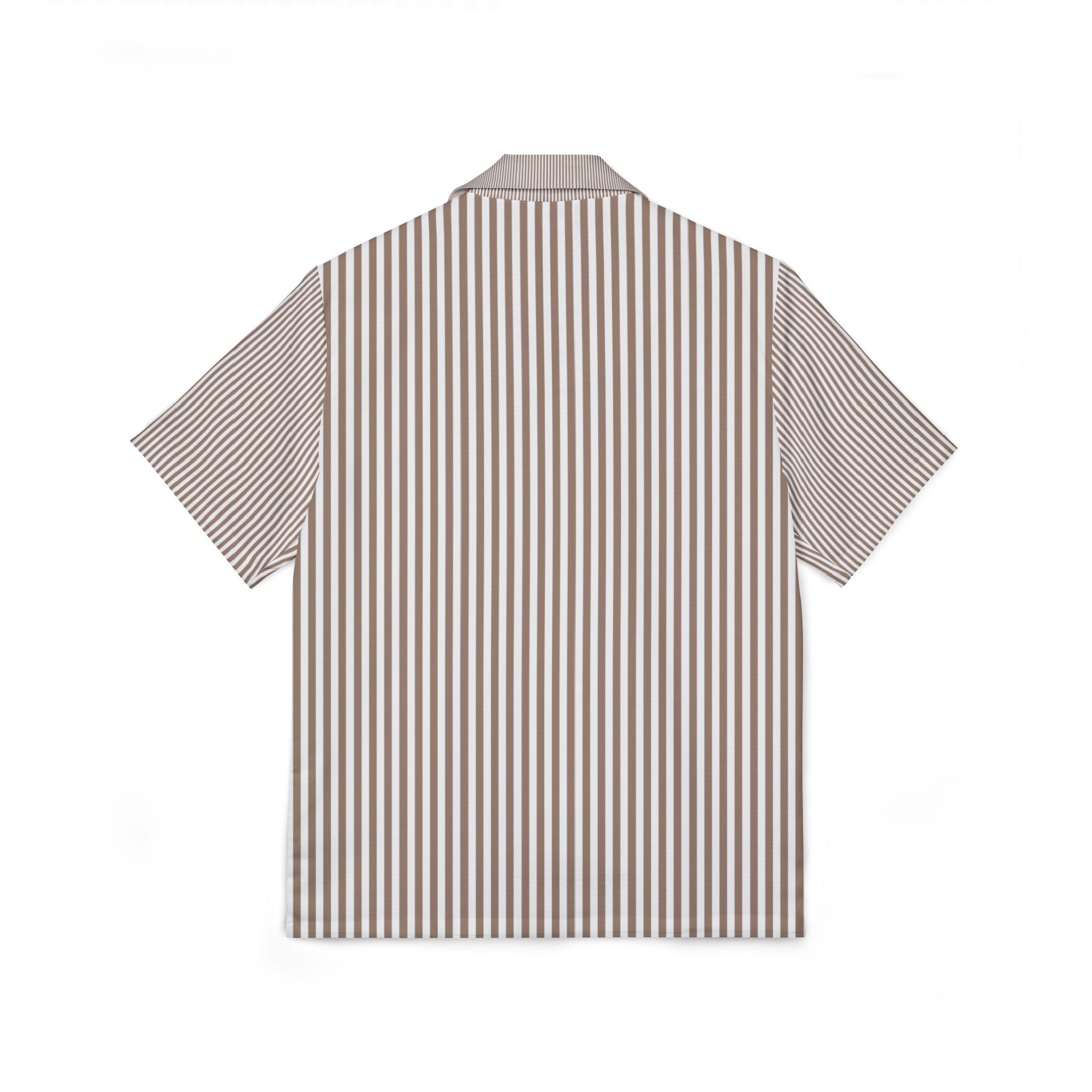 Men's Camp Collar Shirt | Linen-Texture Polyester Stripe
