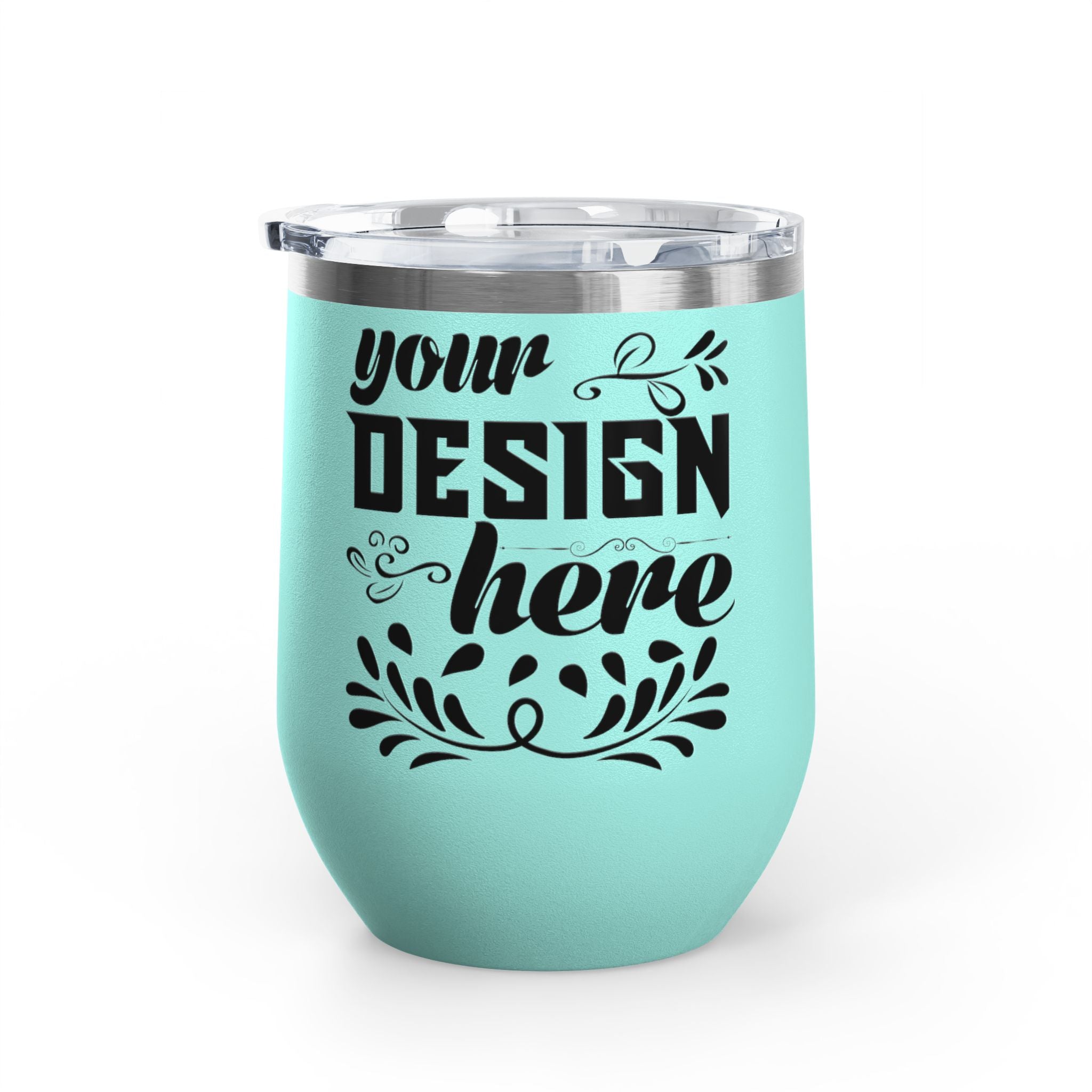 Customizable Polar Camel 12oz Stainless Steel Wine Tumbler Cup Lid