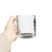 Customizable 10oz Clear Glass Mug with C Shaped Handle Heat Resistant